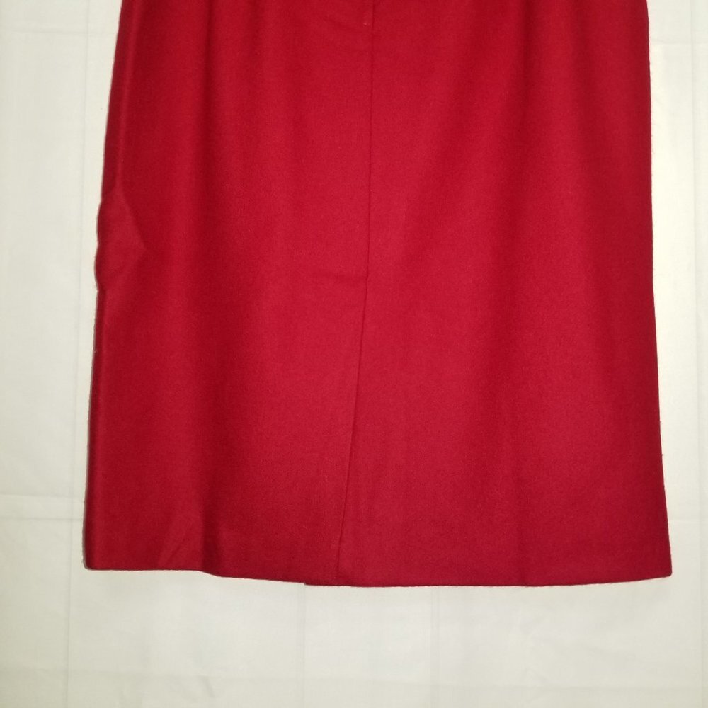 Vintage Cacharel 100% wool pencil skirt red 40/8 - Picture 6 of 8